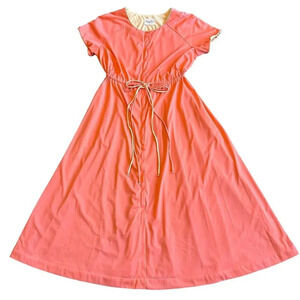 Vanity Fair Vintage 1970's A-Line Dress Drawstring Waist Size Large Women's